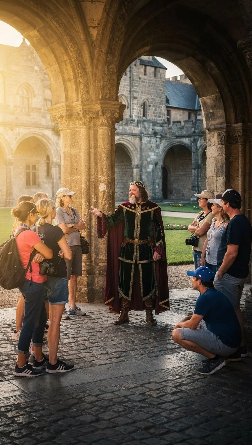 Záběr na zachovalou barokní budovu s elegantními sloupy a ornamenty.