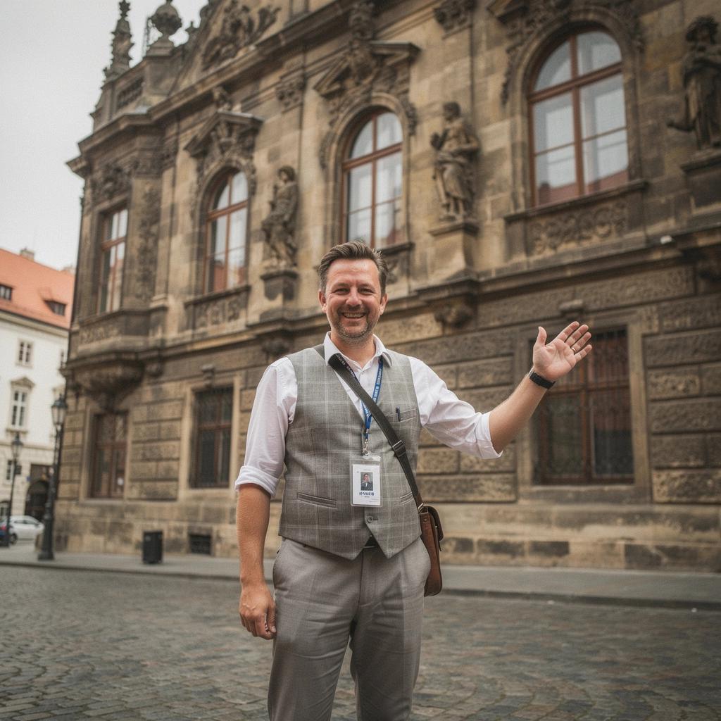 Pohled na historickou budovu s krásně zachovanou fasádou a ornamentálními detaily.